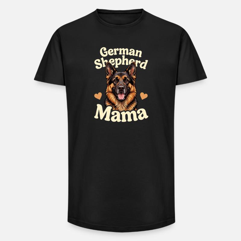 German Shepherd Mama Schäferhund Geschenk - Long Fit Männer T-Shirt - Schwarz