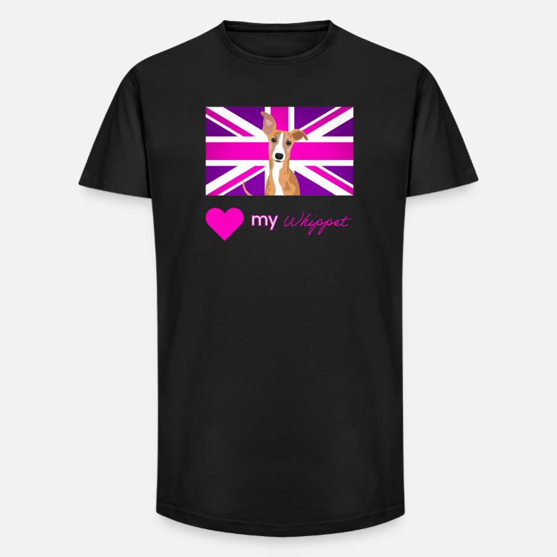 PURPLEWHIPPET (Rosa Text, Lebendig) - Long Fit Männer T-Shirt - Schwarz