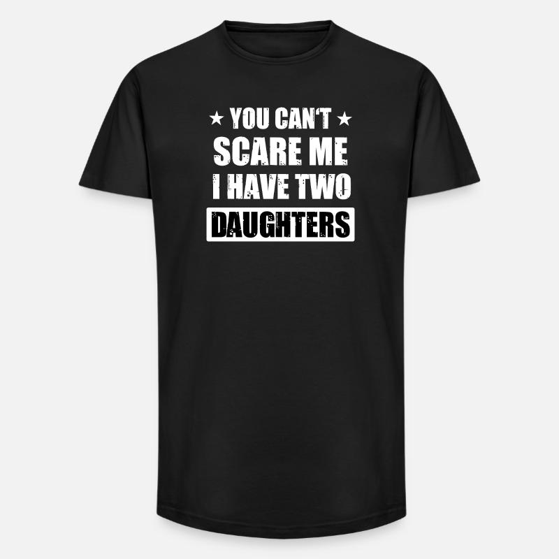 Stolzer Vater Zweier Töchter bester Ehemann - Long Fit Männer T-Shirt - Schwarz