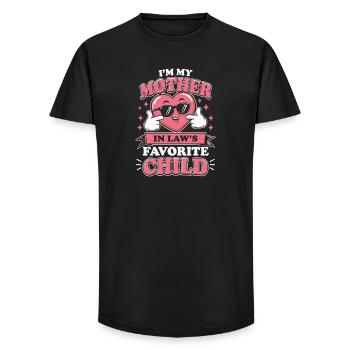 Mother-in-law Favorite Child Heart - Long Fit Men's T-Shirt - black - Front - AI Model Male 185 light (185cm)