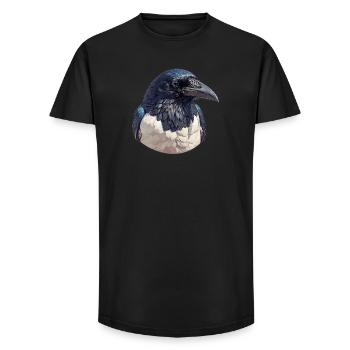 Elstern Elster - Long Fit Männer T-Shirt - Schwarz - Vorne - AI Model Male 185 light (185cm)