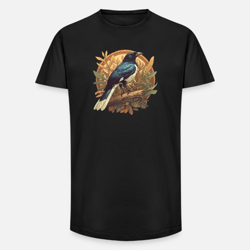 Elstern Elster - Long Fit Männer T-Shirt - Schwarz