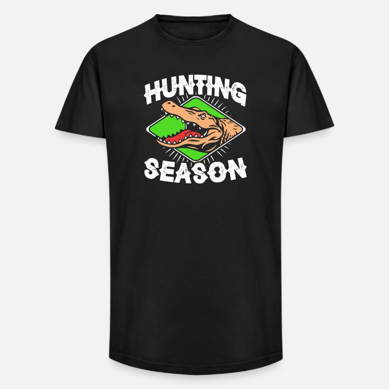 Krokodil Jagd - Long Fit Männer T-Shirt - Schwarz