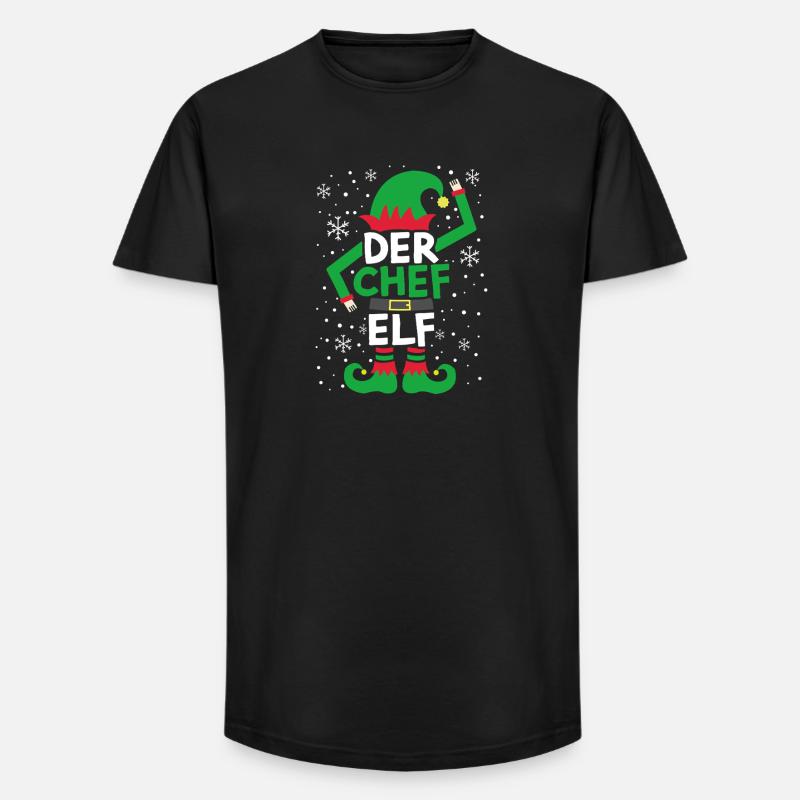 Der Chef-Elf - Long Fit Männer T-Shirt - Schwarz
