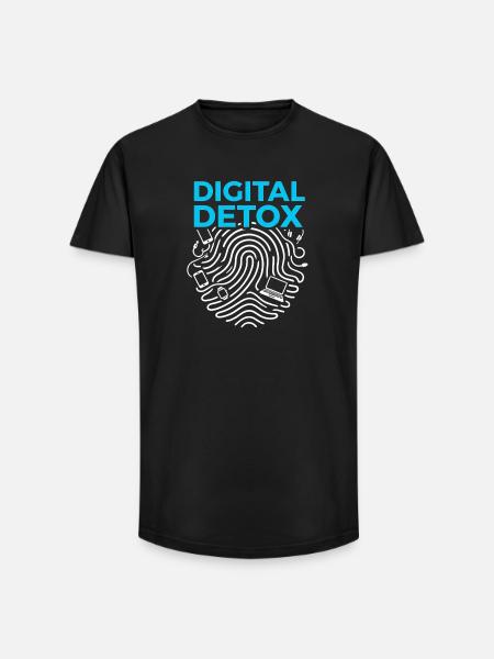 Digital Detox - Long Fit Men's T-Shirt - black