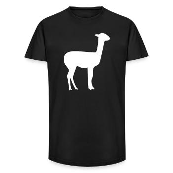 lama - Long Fit Men's T-Shirt - black - Front - AI Model Male 185 light (185cm)