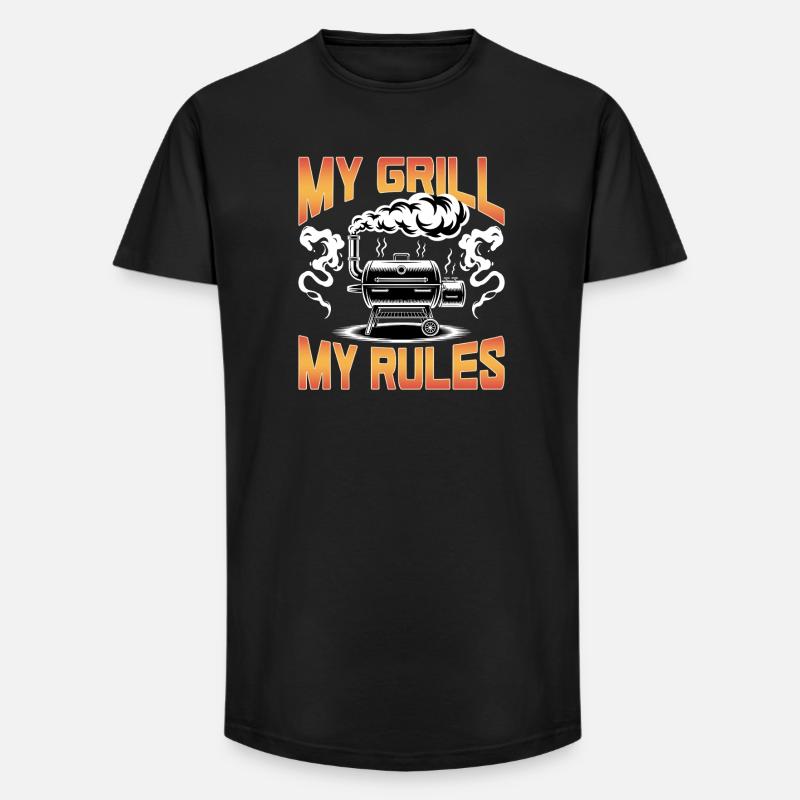 BBQ Grilling Meat Smoking Barbecue - Long Fit Männer T-Shirt - Schwarz