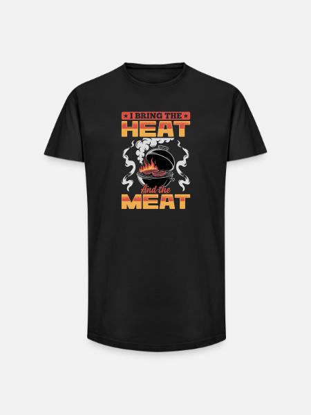 BBQ Grilling Meat Smoking Barbecue - Long Fit Men's T-Shirt - black