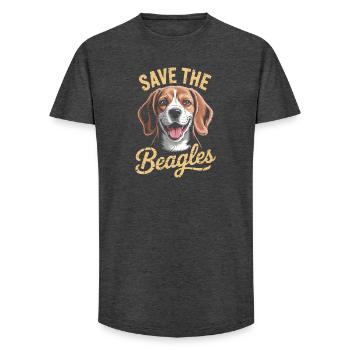 Rettet die Beagles - Long Fit Männer T-Shirt - Anthrazit - Vorne - AI Model Male 185 light (185cm)