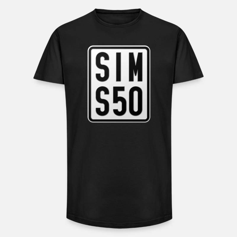 Simson S50 Moped Kennzeichen - Long Fit Männer T-Shirt - Schwarz