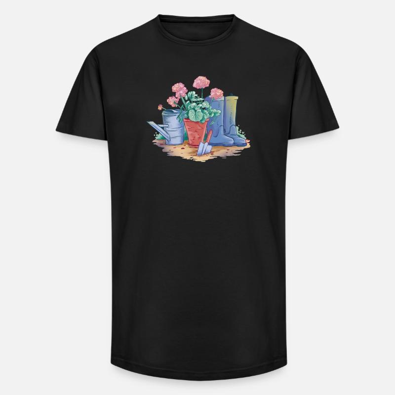 Garten Deko Art - Long Fit Männer T-Shirt - Schwarz