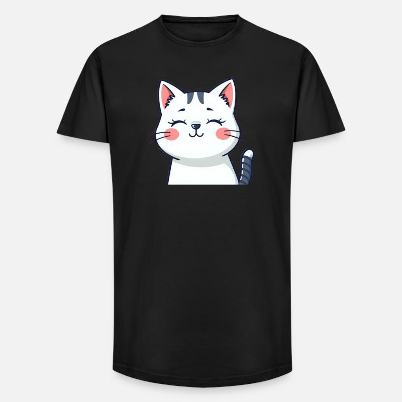 Katze Kätzchen Katzenshirt Geschenk - Long Fit Männer T-Shirt - Schwarz