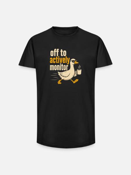Departure for active monitoring - Long Fit Men's T-Shirt - black