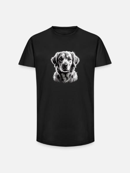 Golden retriever - T-shirt coupe longue homme - noir