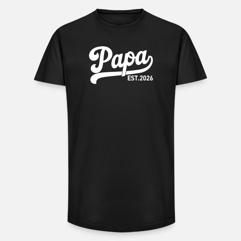 Papa 2026 Werdender Papa 2026 - Long Fit Männer T-Shirt - Schwarz