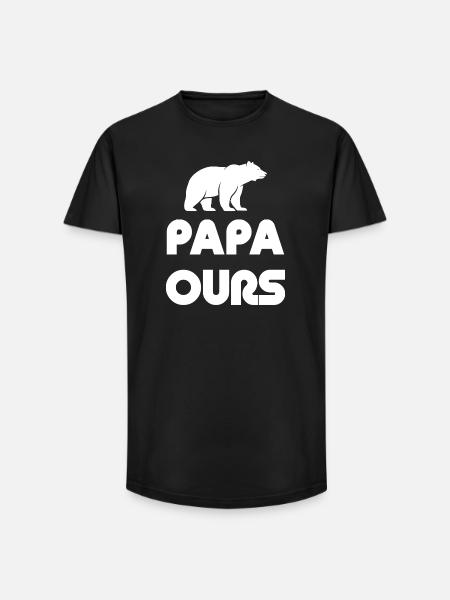 Papa Bear Silhouette - Long Fit Men's T-Shirt - black