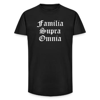 Familia Supra Omnia Latin quote - Long Fit Men's T-Shirt - black - Front - AI Model Male 185 light (185cm)