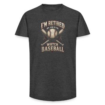 Rentner: Baseball schauen - Long Fit Männer T-Shirt - Anthrazit - Vorne - AI Model Male 185 light (185cm)