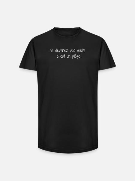 Piège de l’Âge Adulte - T-shirt coupe longue homme - noir