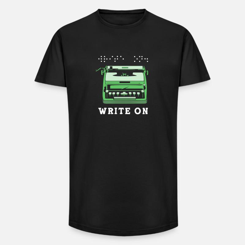Blindenschrift Braille Blind - Long Fit Männer T-Shirt - Schwarz