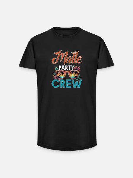 Malle Crew - Long Fit Männer T-Shirt - Schwarz