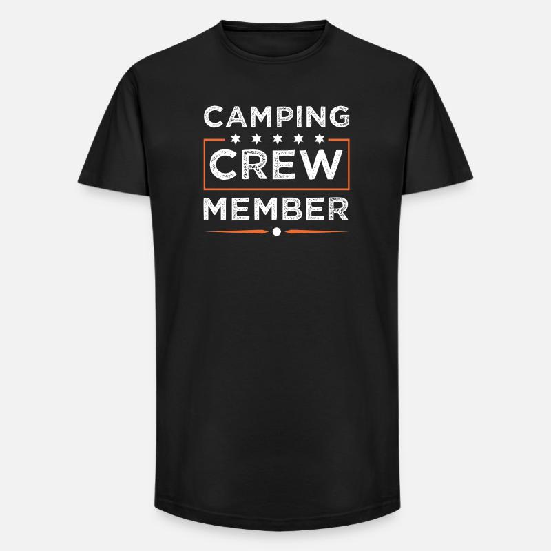Camping Crew - Long Fit Männer T-Shirt - Schwarz