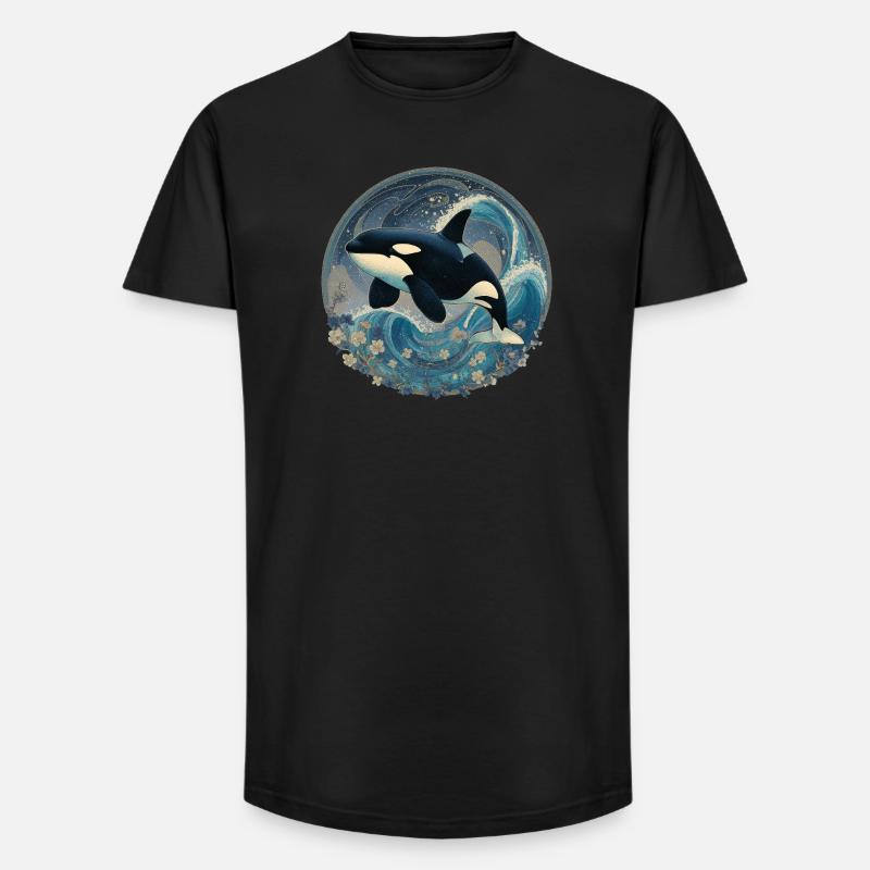 Orca - Long Fit Männer T-Shirt - Schwarz