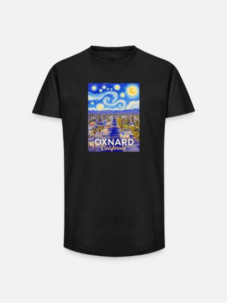 Starry Night in Oxnard, California - Long Fit Men's T-Shirt - black