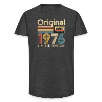 50th Birthday, 50 Years, Original 1976 - Long Fit Men's T-Shirt - charcoal grey - Front - AI Model Male 185 light (185cm)