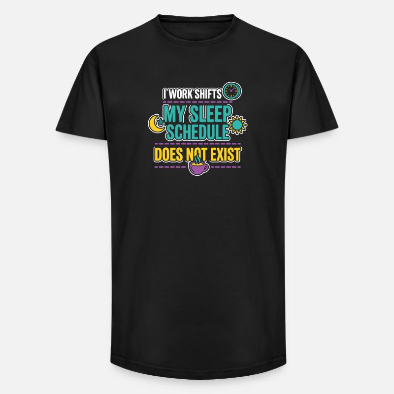 Nachtschicht-krankenschwester, Müde - Long Fit Männer T-Shirt - Schwarz