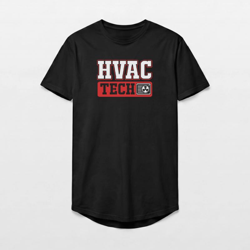 Heating Air Conditioning Technician Technician Refrigeration Technician Long Fit Men's T-Shirt