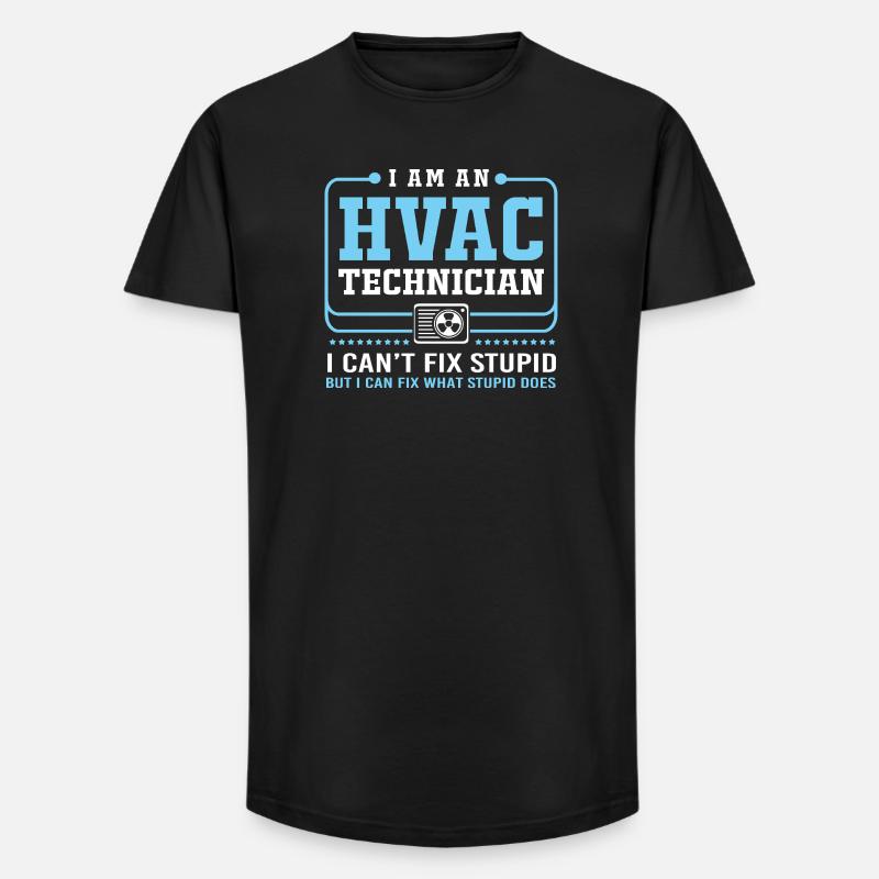 Technicien climatisation Technicien en réfrigération Chauffage - T-shirt coupe longue homme - noir