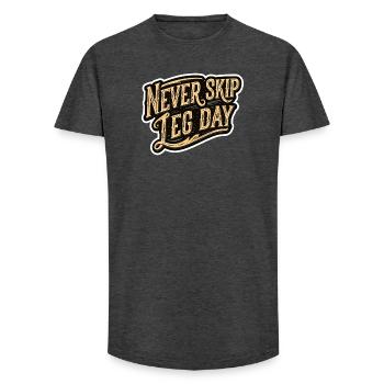 Gym Insider Bodybuilding Leg Day Witz Fitness - Long Fit Männer T-Shirt - Anthrazit - Vorne - AI Model Male 185 light (185cm)
