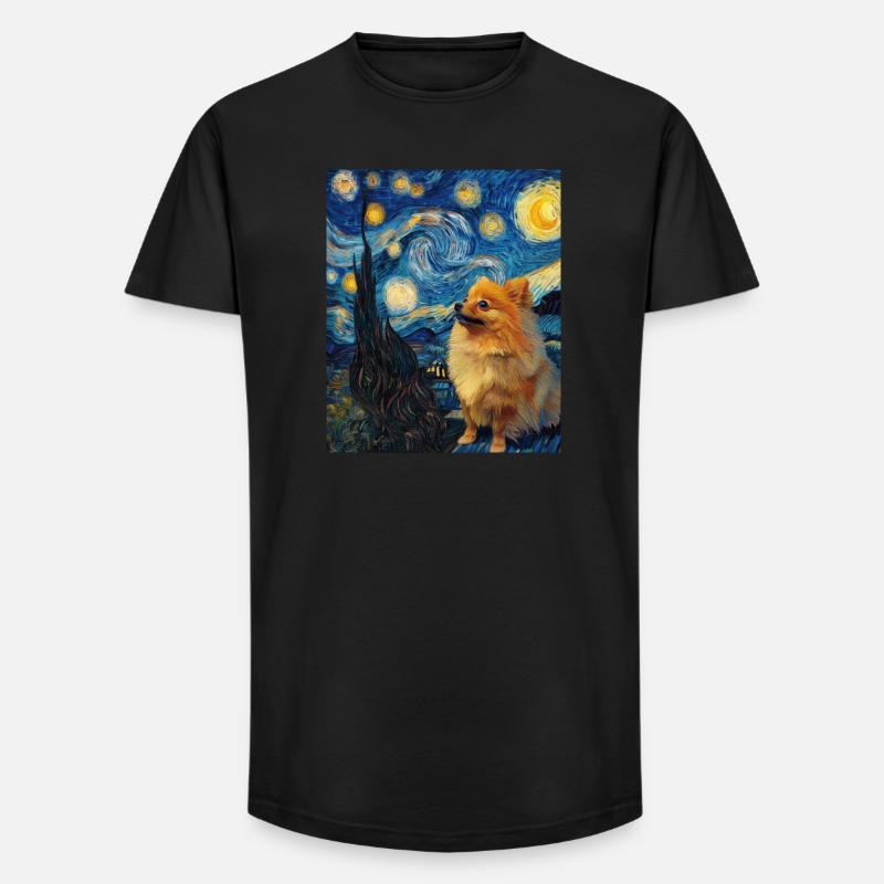 Zwergspitz Spitz Pomeranian - T-shirt coupe longue homme - noir