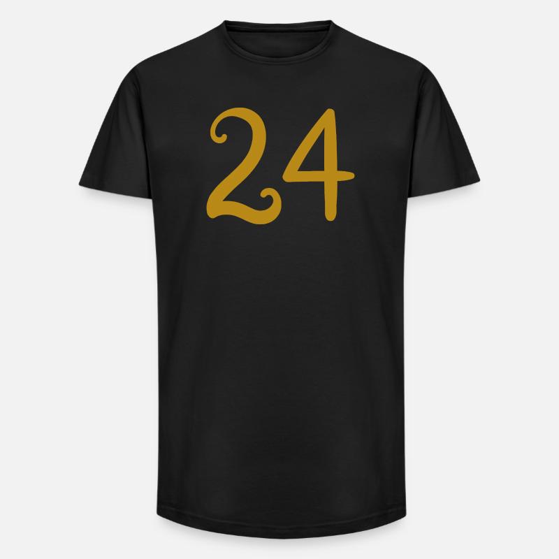 24 - Long Fit Männer T-Shirt - Schwarz