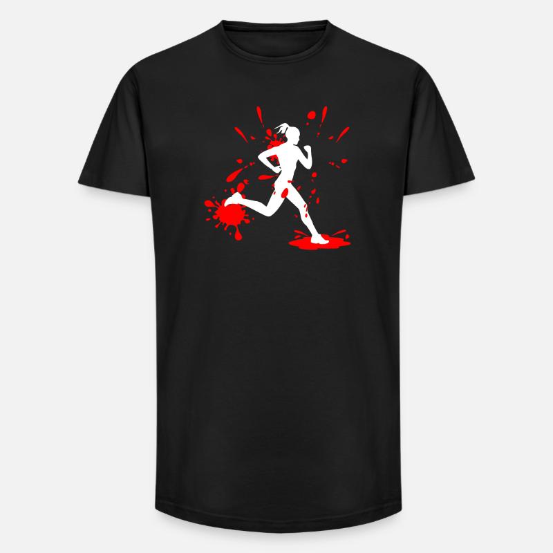 Mud Run Woman – Custom Splash Runner - Long Fit Männer T-Shirt - Schwarz