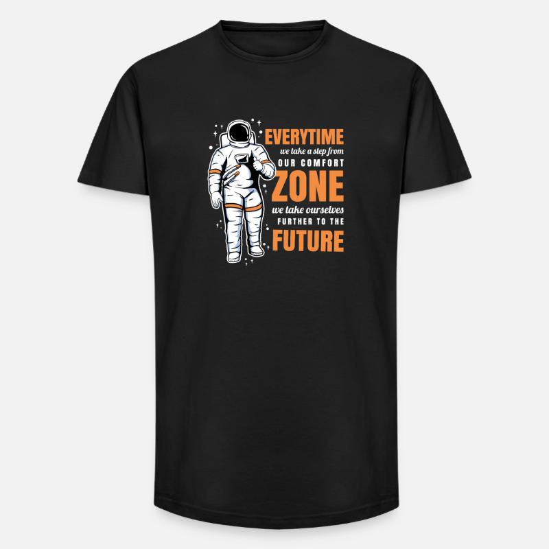 Everytime Zone Future Astronaut Space Graphic - Long Fit Men's T-Shirt - black