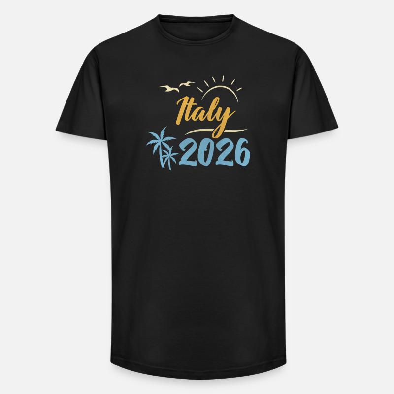 Italien 2026 - Long Fit Männer T-Shirt - Schwarz