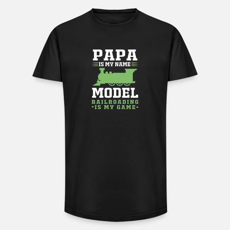 Modelleisenbahn Modellbau Modellbauer - Long Fit Männer T-Shirt - Schwarz