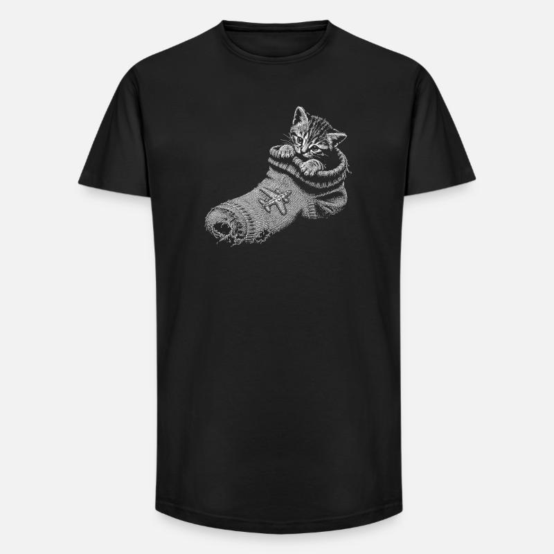 kitten - Long Fit Men's T-Shirt - black