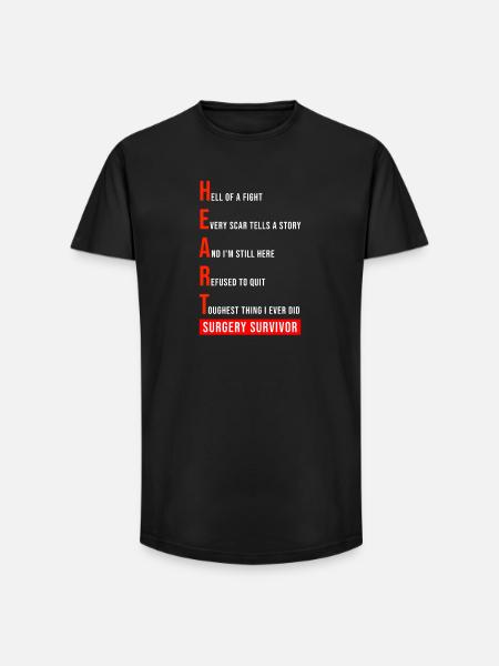 I Survived Open Heart Surgery - Long Fit Men's T-Shirt - black