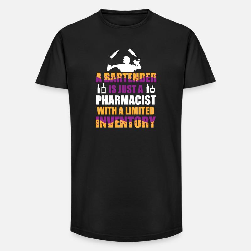 Barkeeper Kellner bartender Barmann - Long Fit Männer T-Shirt - Schwarz
