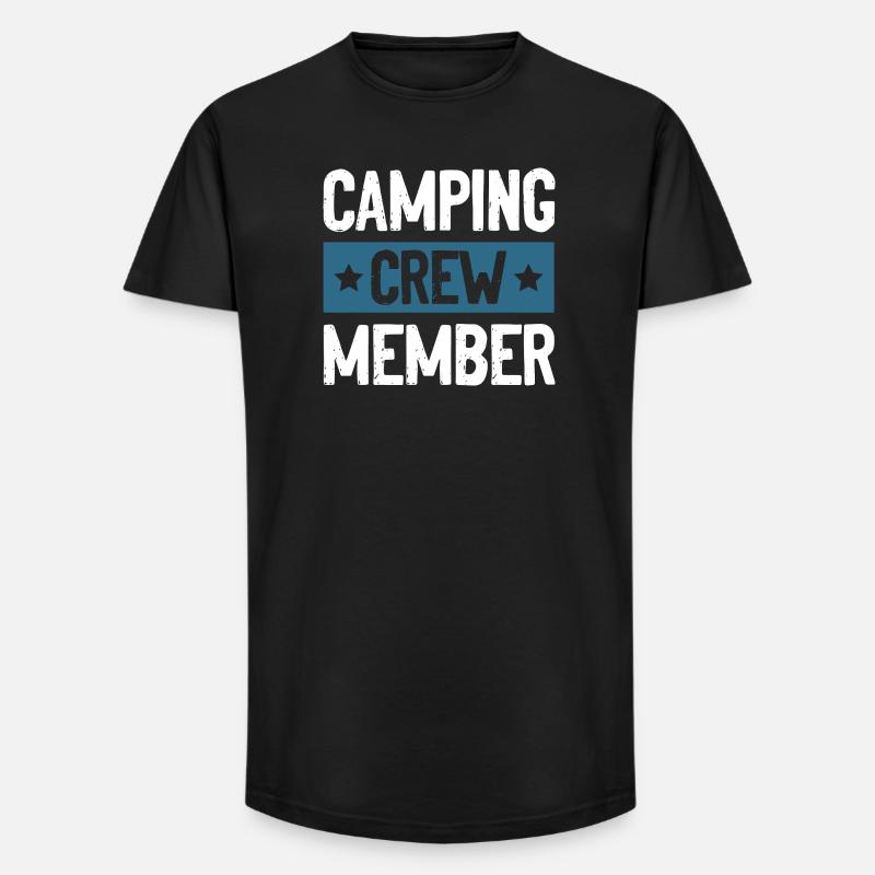 Camping Crew - Long Fit Männer T-Shirt - Schwarz