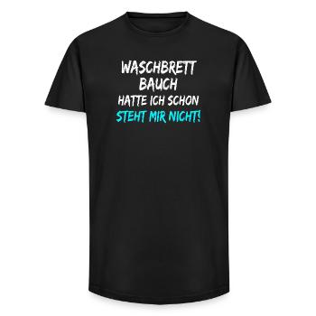 Waschbrett Bauch Hatte Ich Schon Steht Mir Nicht!  - Long Fit Männer T-Shirt - Schwarz - Vorne - AI Model Male 185 light (185cm)