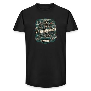 Frankfurt Liebe - Long Fit Männer T-Shirt - Schwarz - Vorne - AI Model Male 185 light (185cm)