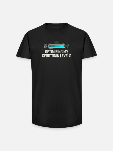 Serotonin Optimizing - Long Fit Männer T-Shirt - Schwarz