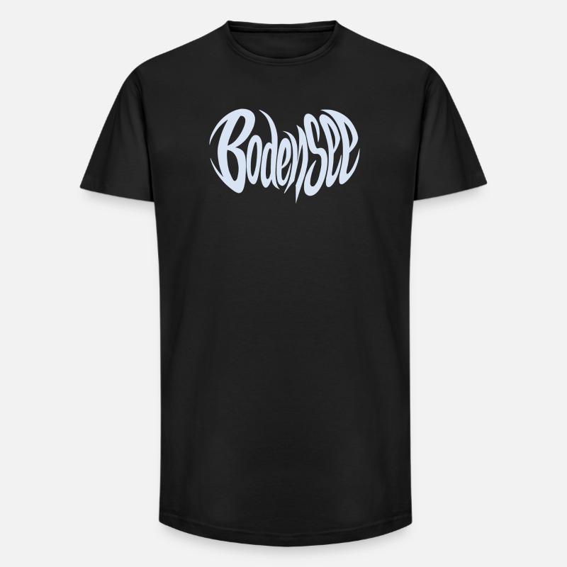 Bodensee Schriftzug - Long Fit Männer T-Shirt - Schwarz