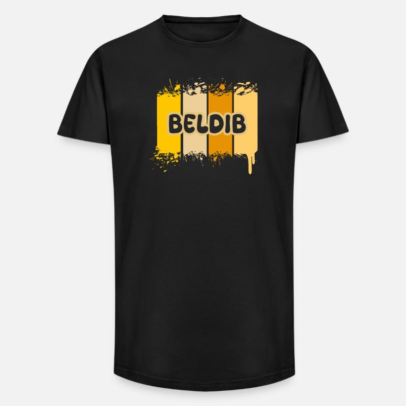 Beldib - Long Fit Männer T-Shirt - Schwarz