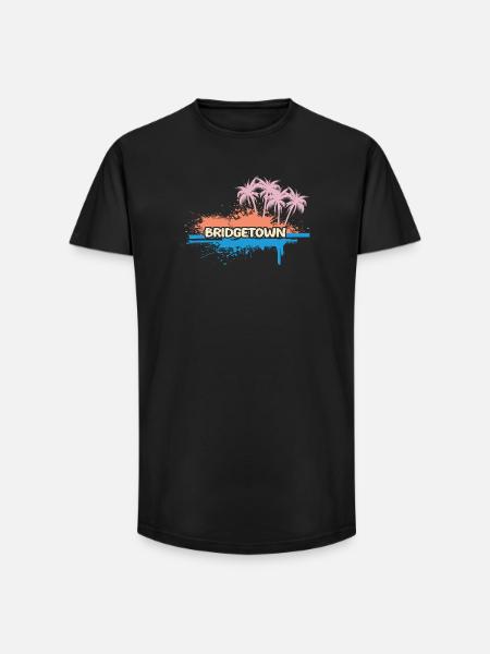 Palm trees Bridgetown - Long Fit Men's T-Shirt - black