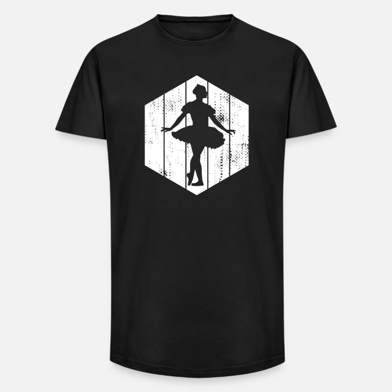 Ballett Mädchen Zeichnung - Long Fit Männer T-Shirt - Schwarz